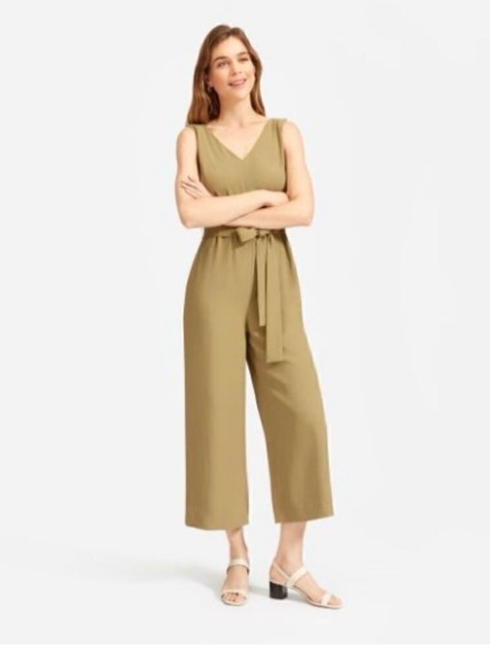 Everlane Japanese GoWeave essential jumpsuit - olive
